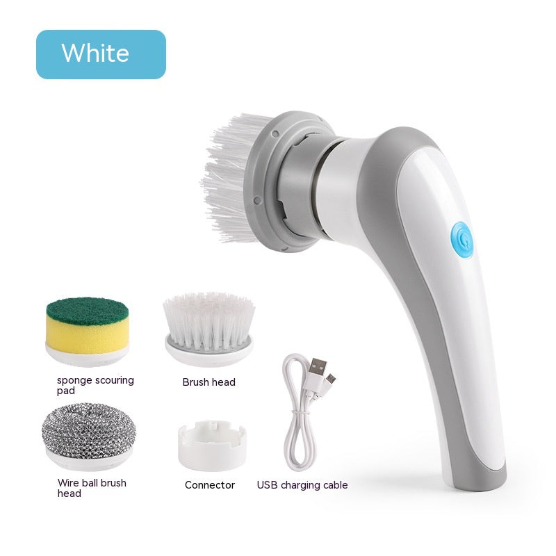 Electric Cleaning Brush 4 In 1 Spinning Scrubber Handheld Electric Cordless Cleaning Brush Portable Image