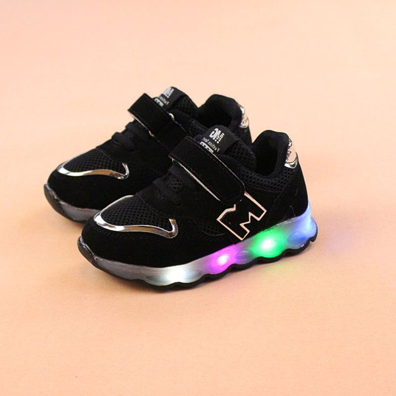 Child Led Liht Shoes Baby Boys Sneaker Kids Irl Sport Shoe Image