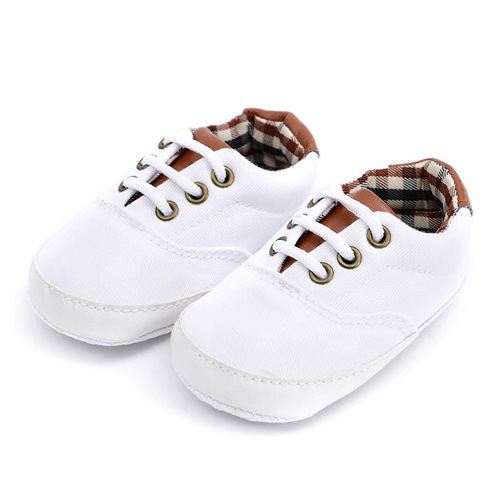 Solid color casual lace soft bottom baby canvas shoes baby shoes toddler shoes Image