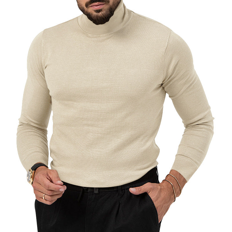 Autumn And Winter New High-elastic Turtleneck Knitted Cashmere Sweater Thickened Young Men's Warm Undercoat Image