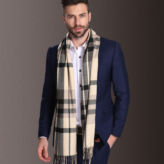 New Europe Fashion Shawl Scarves Men Winter Warm Tartan Image