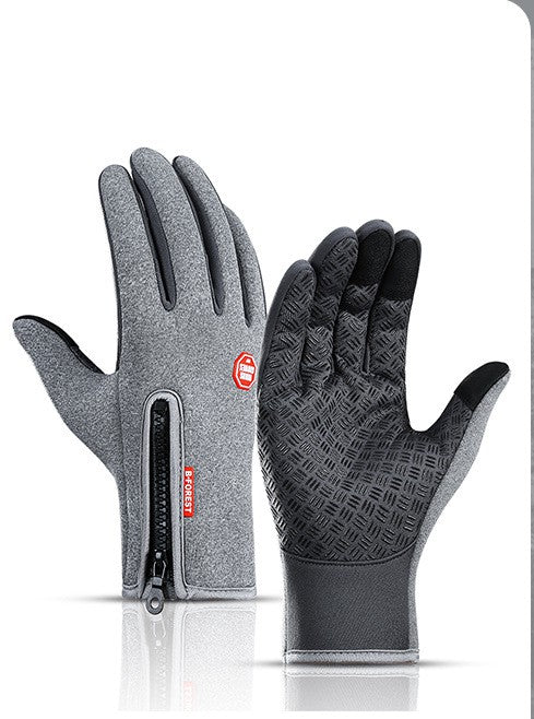 Winter Gloves Touch Screen Riding Motorcycle Sliding Waterproof Sports Gloves With Fleece Image