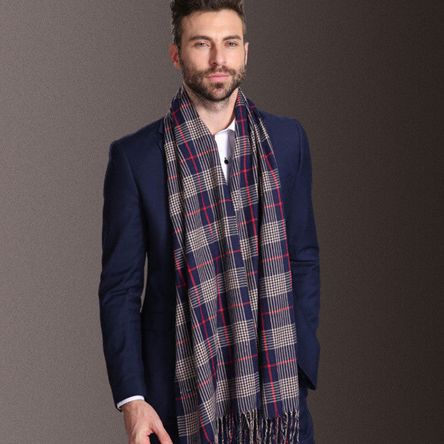 New Europe Fashion Shawl Scarves Men Winter Warm Tartan Image