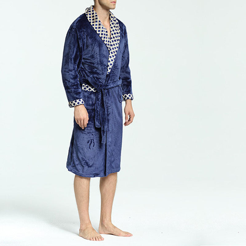 Men's Soft Flannel Coral Fleece Nightgown Image