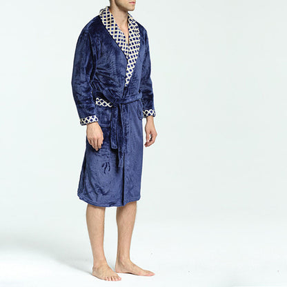 Men's Soft Flannel Coral Fleece Nightgown