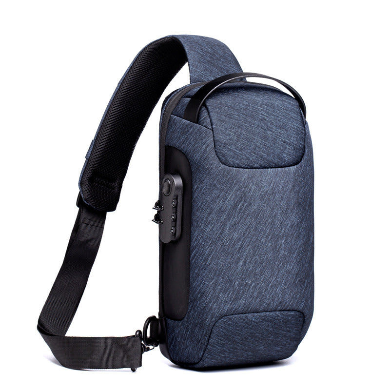 Waterproof USB Anti-theft Bag Men Oxford Crossbody Shoulder Bag Sling Multifunction Short Travel Messenger Chest Pack Image