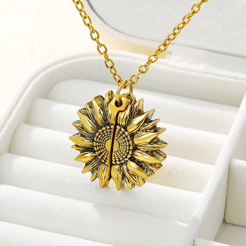 You Are My Sunshine Sunflower Necklace Women Men Image