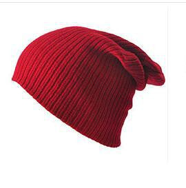 Men's And Women's Warm Solid Color Striped Caps Image