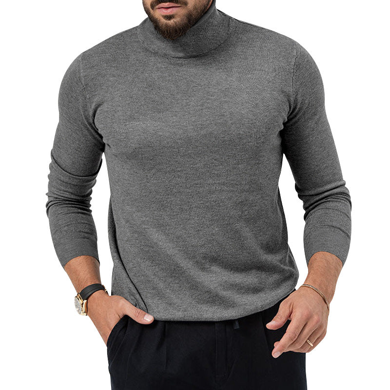 Autumn And Winter New High-elastic Turtleneck Knitted Cashmere Sweater Thickened Young Men's Warm Undercoat