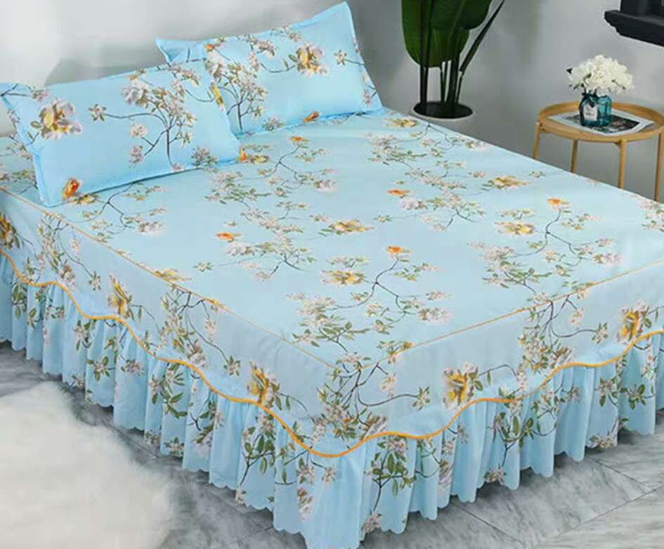 Bed Skirt Pillowcase 3 Woolly Bedsheet Bedding Set Bedspread Image