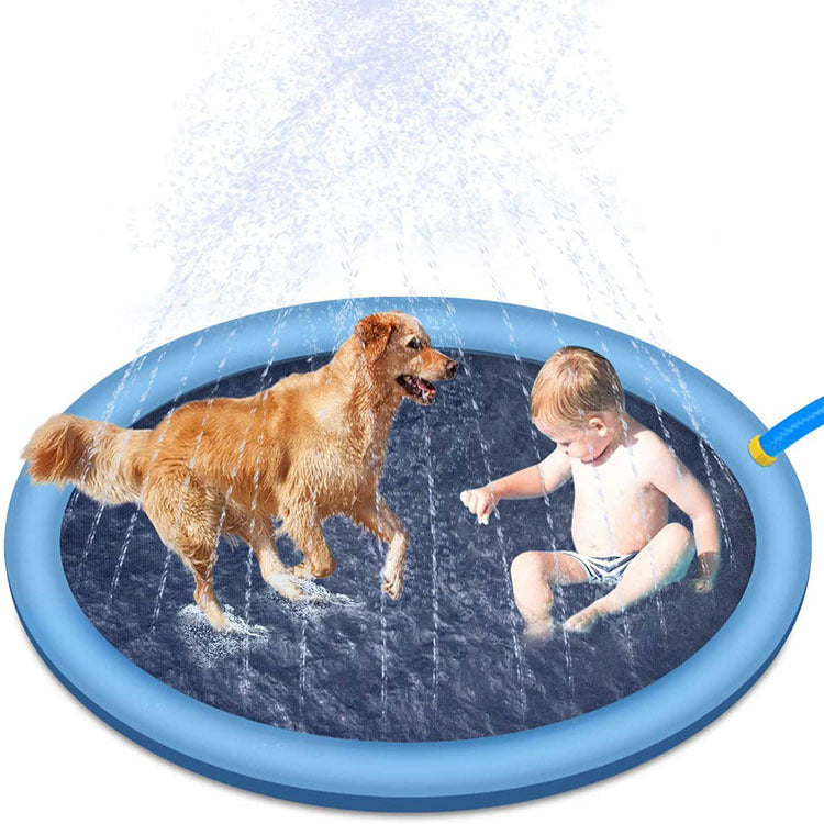 Non-Slip Splash Pad For Kids And Pet Dog Pool Summer Outdoor Water Toys Fun Backyard Fountain Play Mat Image