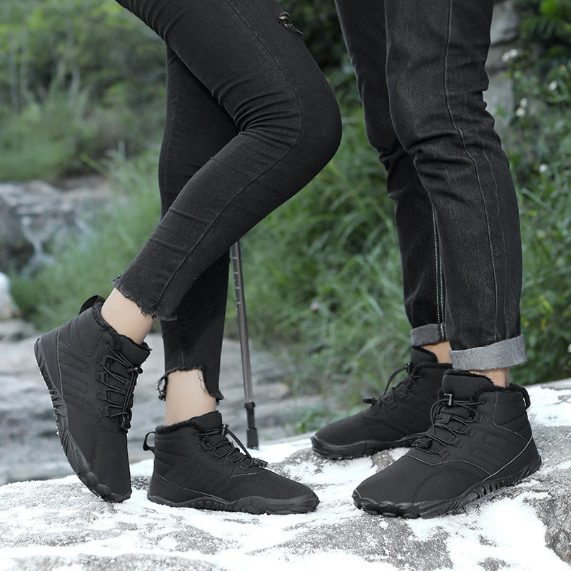 Outdoor Sports Cotton Shoes For Men And Women Winter Warm Slip-on Boots Wear-resistant Anti-ski Thickened Shoes Couple Image