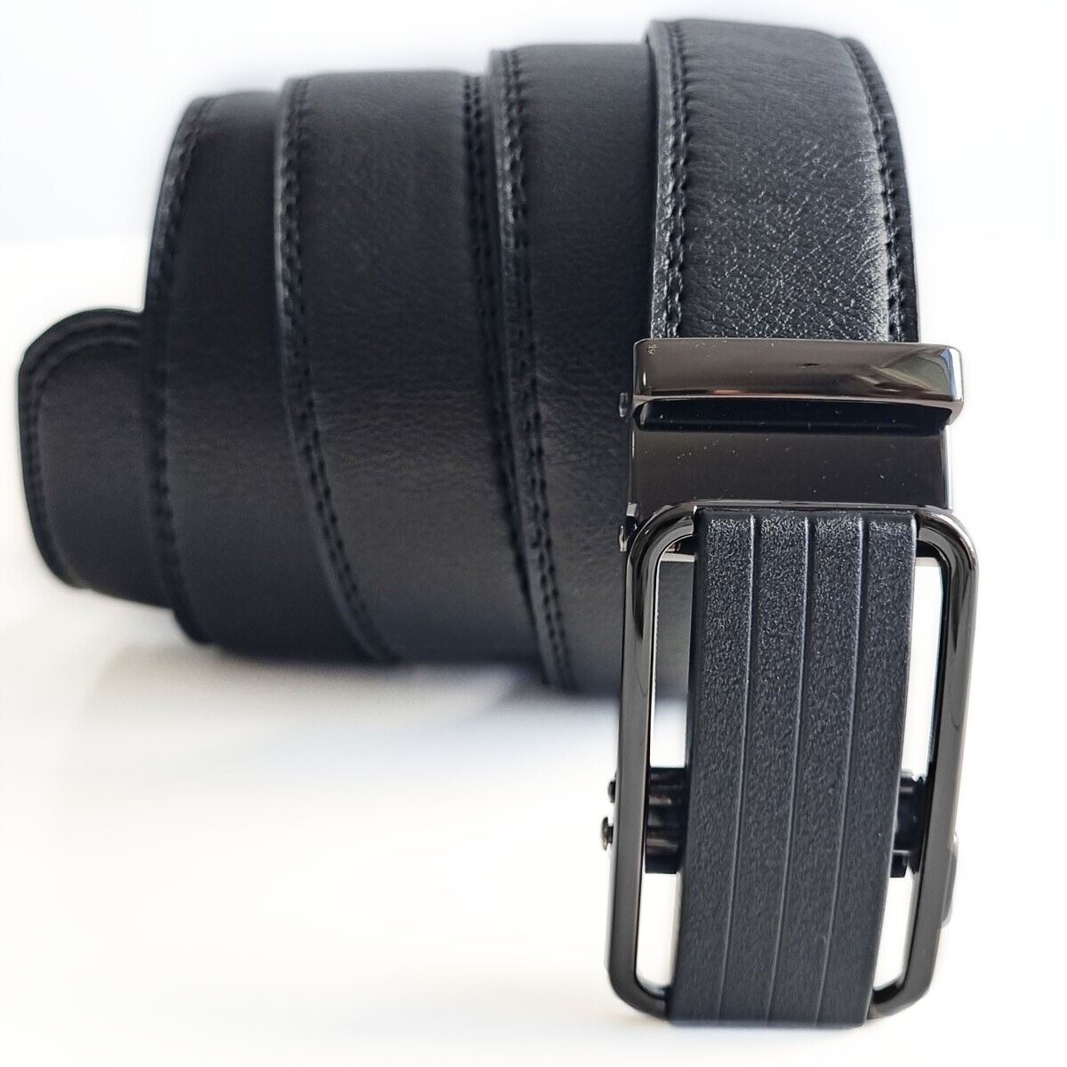 Men's Ratchet Belt Leather Mens Belt With Slide Buckle Ratchet Belts For Men USA Image