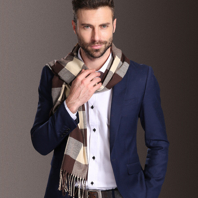 New Europe Fashion Shawl Scarves Men Winter Warm Tartan Image