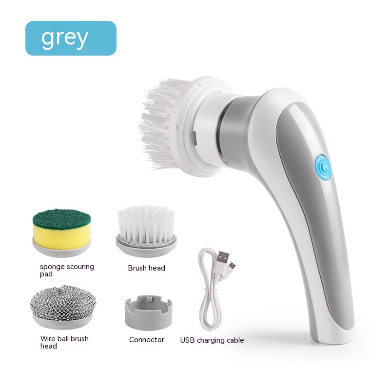 Electric Cleaning Brush 4 In 1 Spinning Scrubber Handheld Electric Cordless Cleaning Brush Portable Image