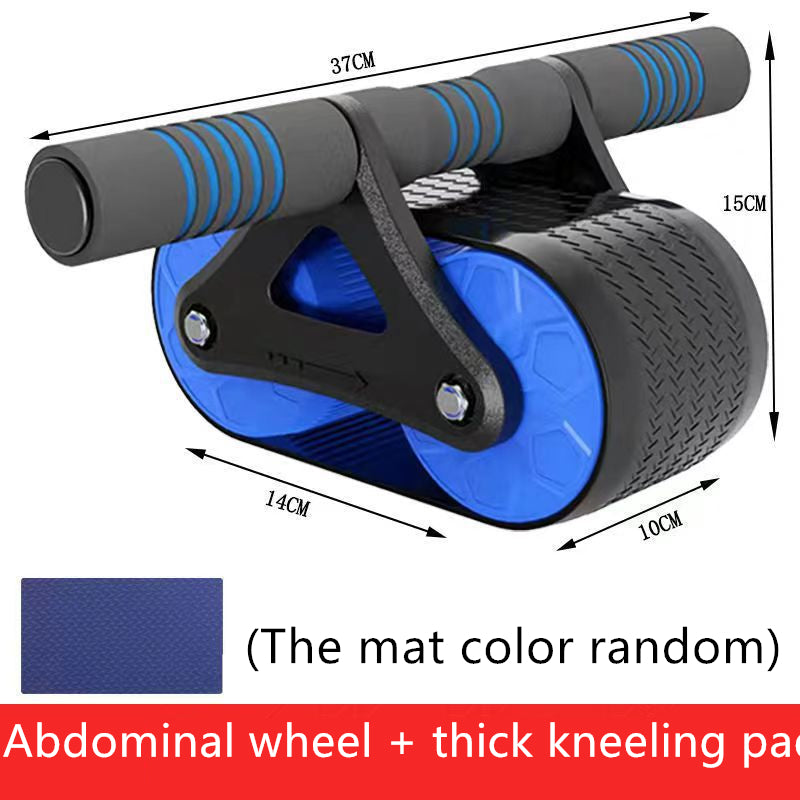 Double Wheel Abdominal Exerciser Women Men Automatic Rebound Ab Wheel Roller Waist Trainer Gym Sports Home Exercise Devices Image