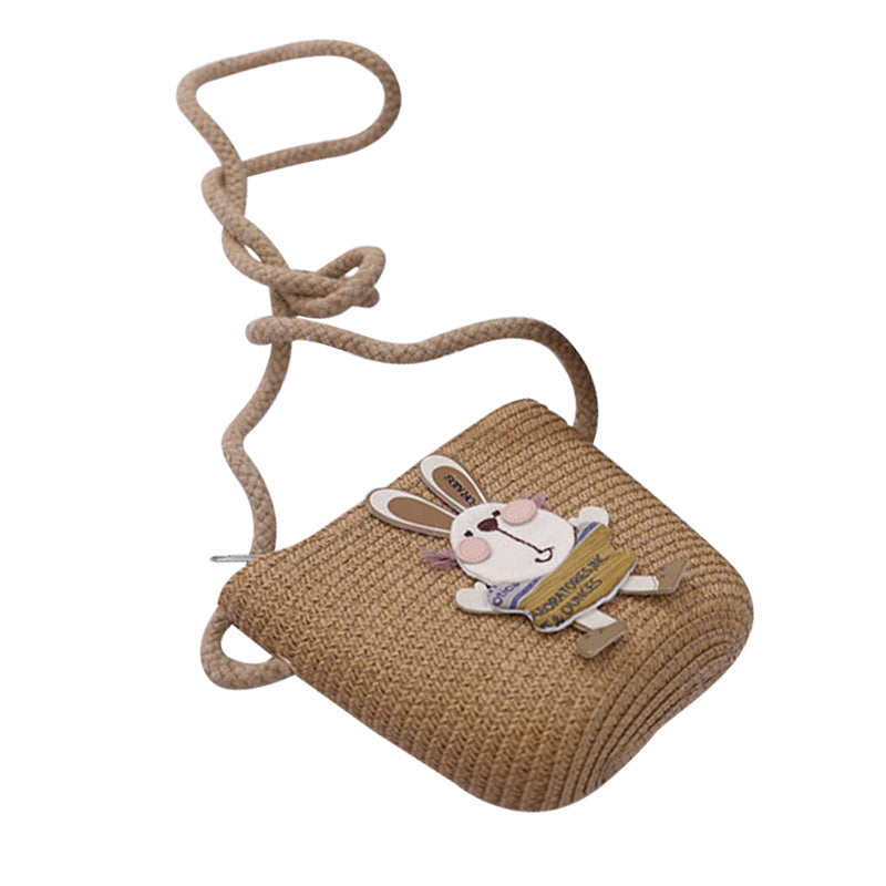 Cute Rabbit Decoration Bag Two-Piece Straw Hat Image