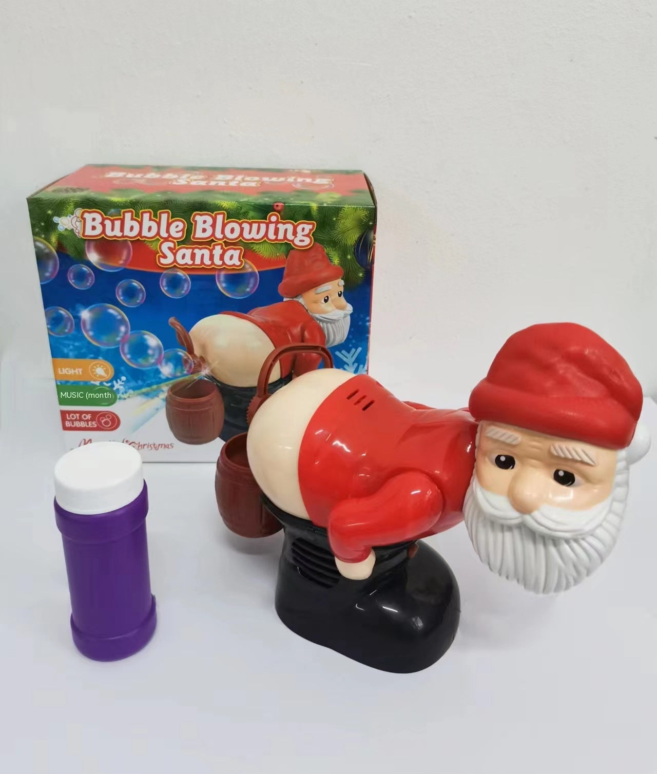 Electric Santa Claus Bubbles Machine Blowing Bubbles Music Light Entertainment Toy Prank Funny Ornament Christmas Gifts Christmas Decorations Image