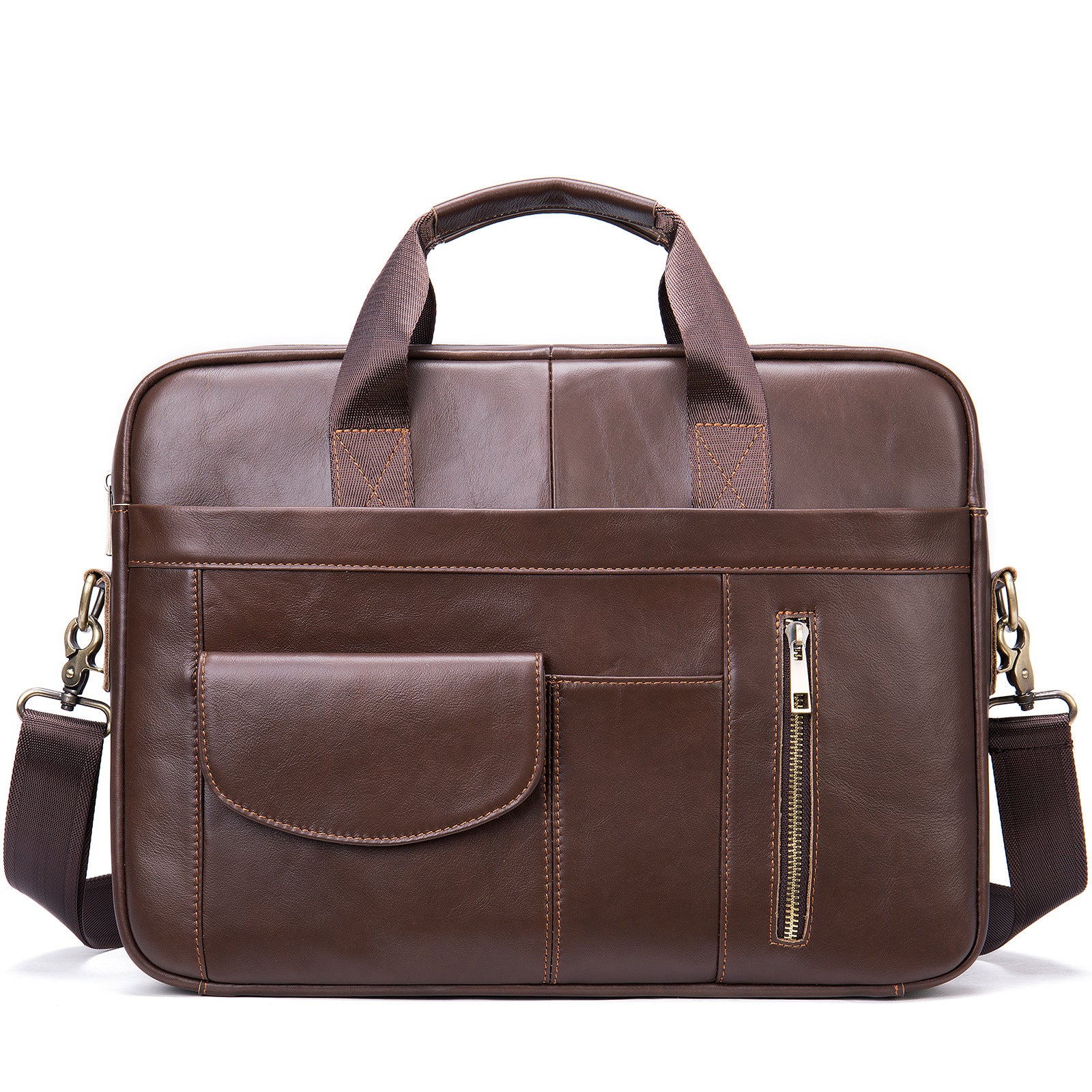 Men's Leather Briefcase Business Men's Bag First Layer Cowhide Portable Image