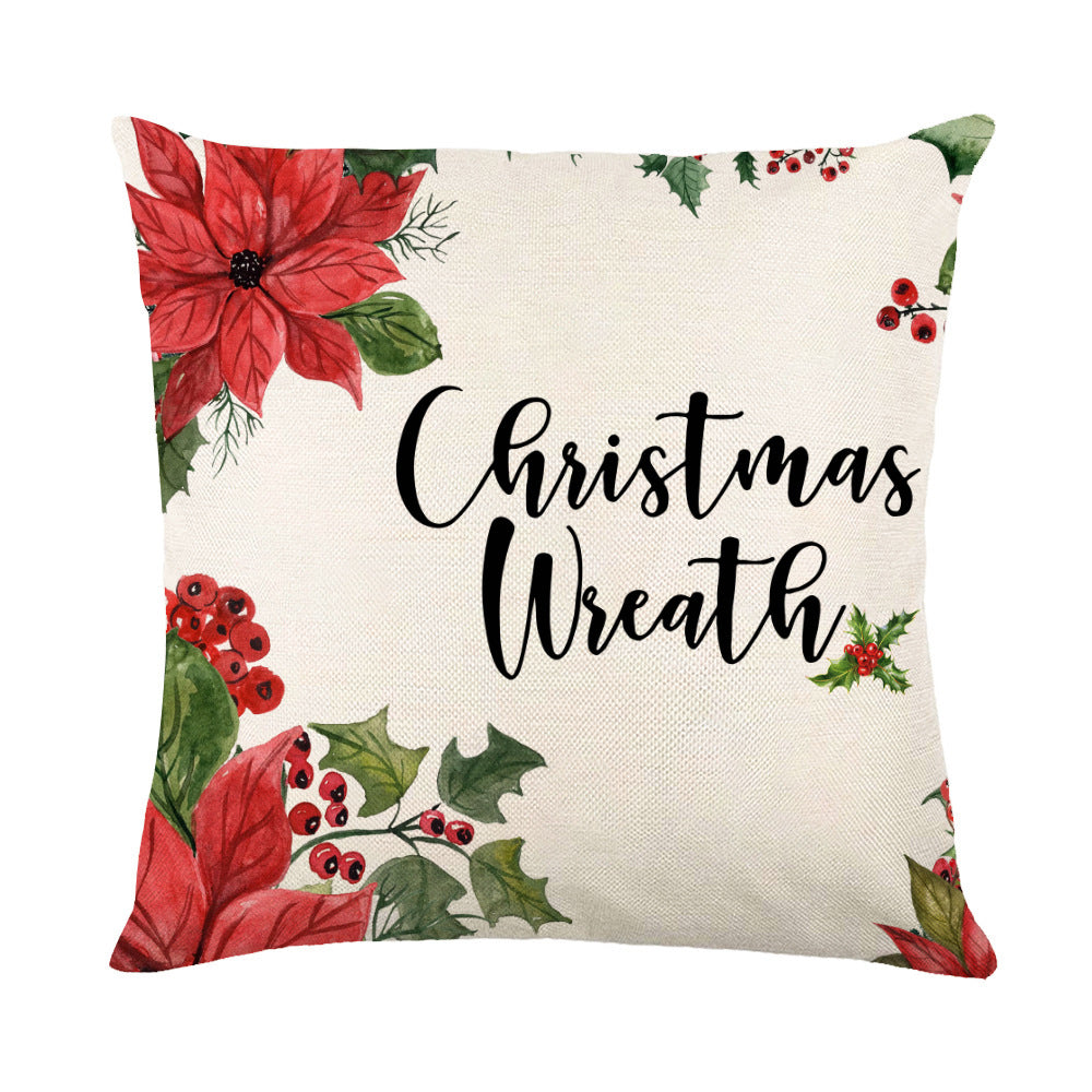 Christmas Decorations Pillow Covers Sofa Square Throw Pillow Cases Stamping Snowflake Waist Cushion Cover Home Bed Decor Image