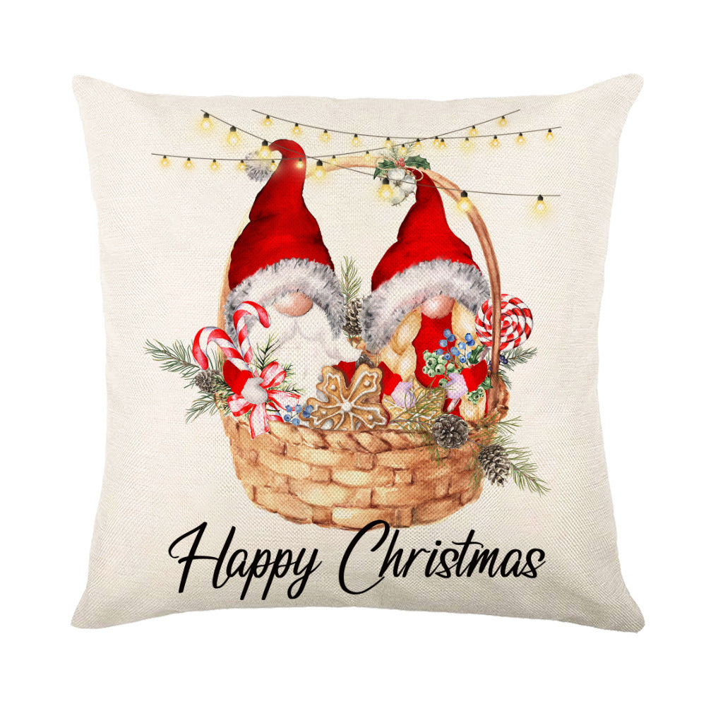 Christmas Decorations Pillow Covers Sofa Square Throw Pillow Cases Stamping Snowflake Waist Cushion Cover Home Bed Decor Image