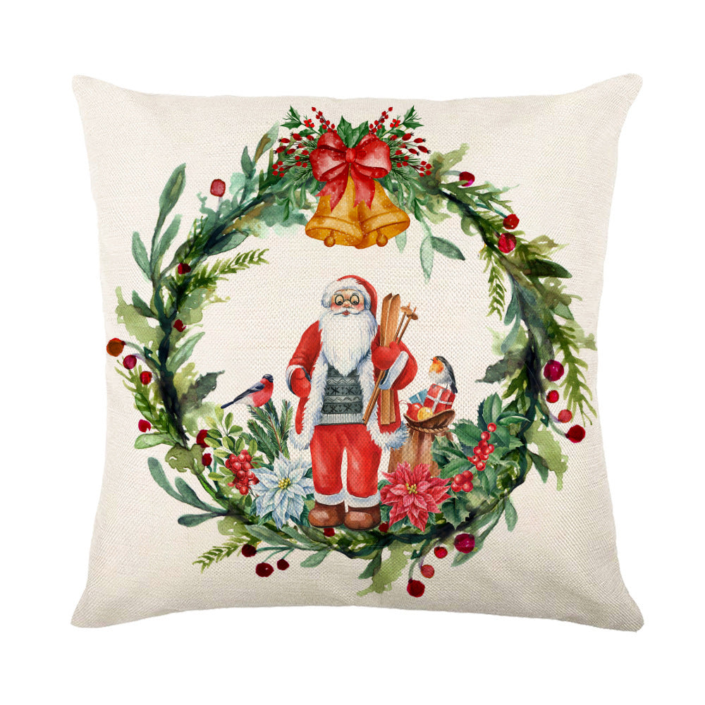 Christmas Decorations Pillow Covers Sofa Square Throw Pillow Cases Stamping Snowflake Waist Cushion Cover Home Bed Decor Image