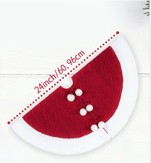 White Pompon Knitted Christmas Tree Skirt  Bottom Apron Shawl Image