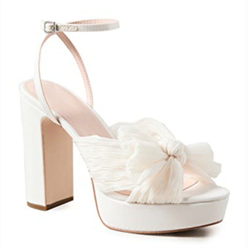 Women's Platform High Heels Fashion Bowknot Sandals Image