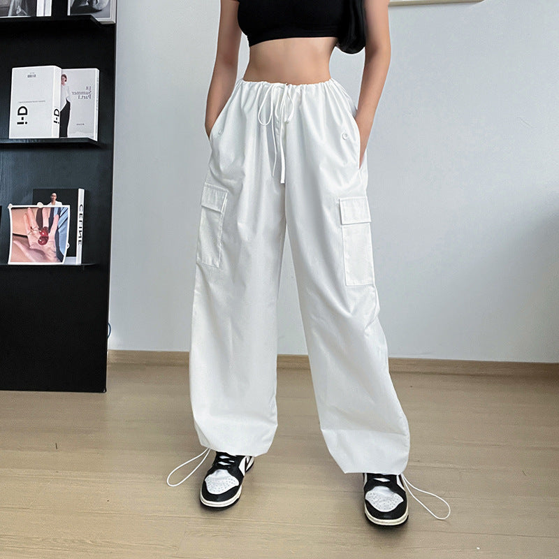 Women's Clothing Wide Leg Loose Plus Size Tether Straight Cargo Pants Women Image