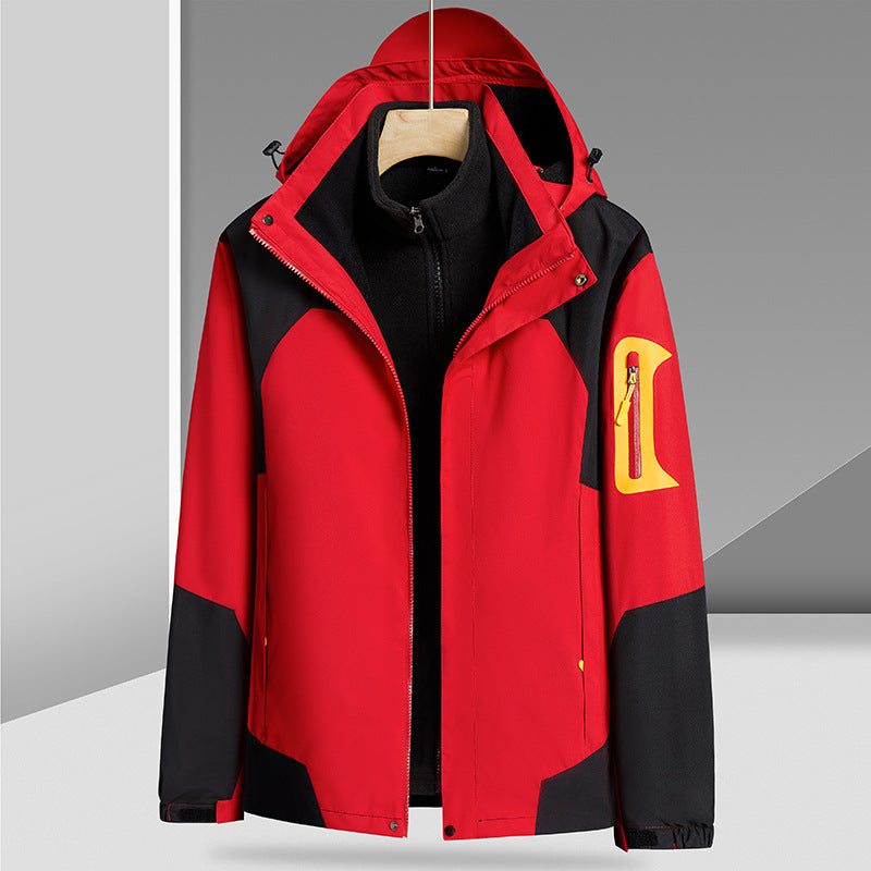 Three-in-one Removable Liner With Velvet Thickening Windproof Waterproof Jacket Image