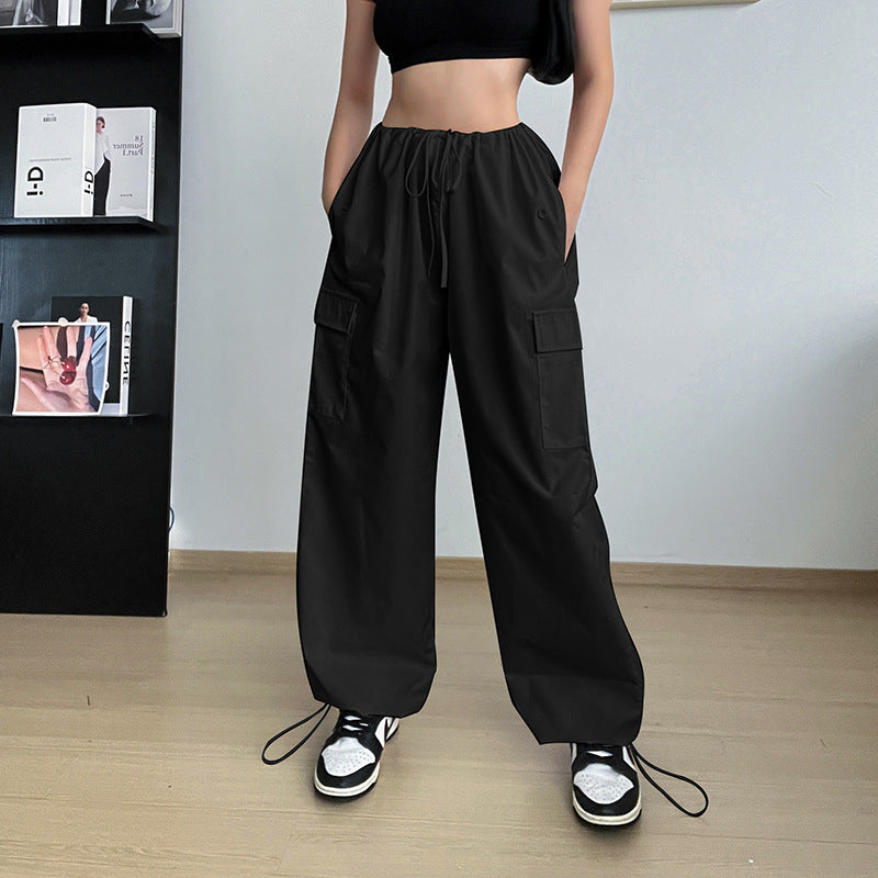 Women's Clothing Wide Leg Loose Plus Size Tether Straight Cargo Pants Women Image