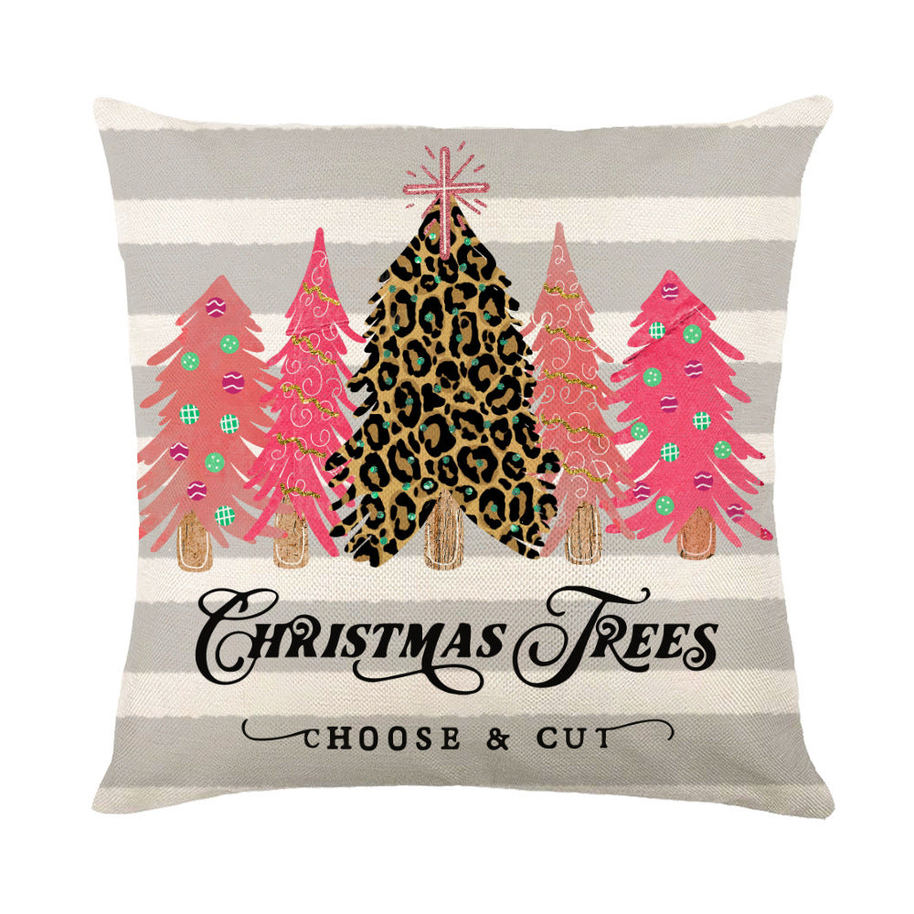 Christmas Decorations Pillow Covers Sofa Square Throw Pillow Cases Stamping Snowflake Waist Cushion Cover Home Bed Decor Image