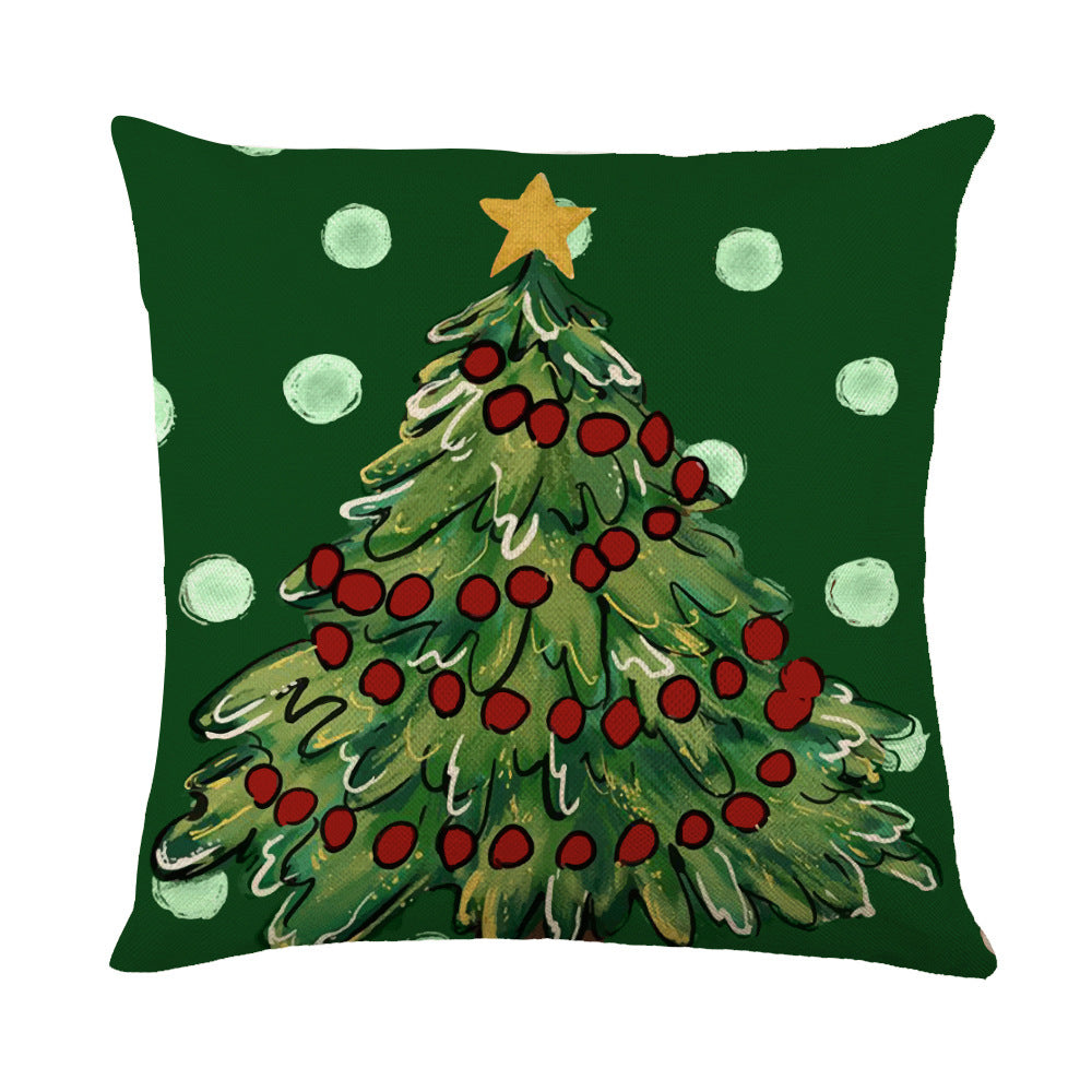 Christmas Decorations Pillow Covers Sofa Square Throw Pillow Cases Stamping Snowflake Waist Cushion Cover Home Bed Decor Image