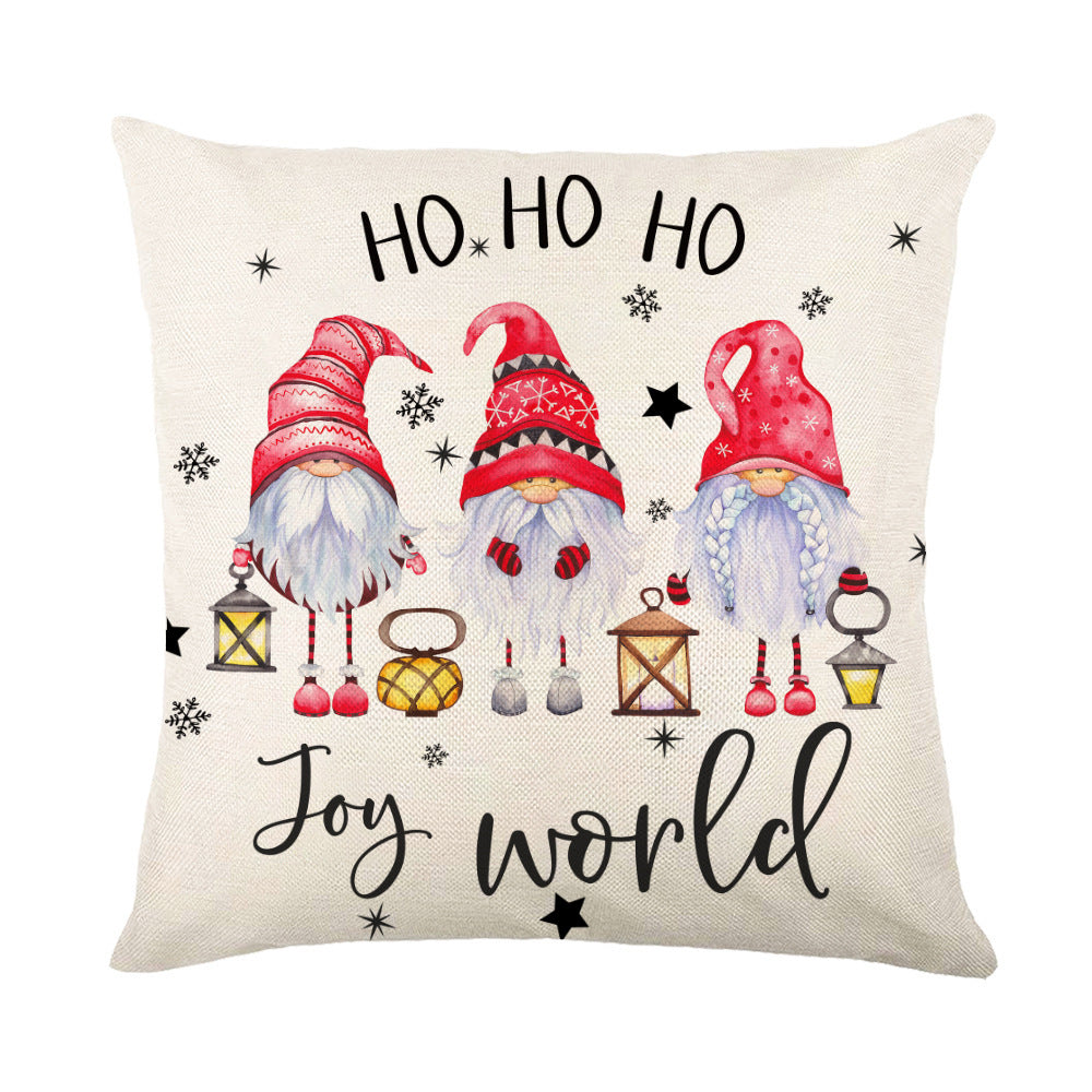 Christmas Decorations Pillow Covers Sofa Square Throw Pillow Cases Stamping Snowflake Waist Cushion Cover Home Bed Decor Image