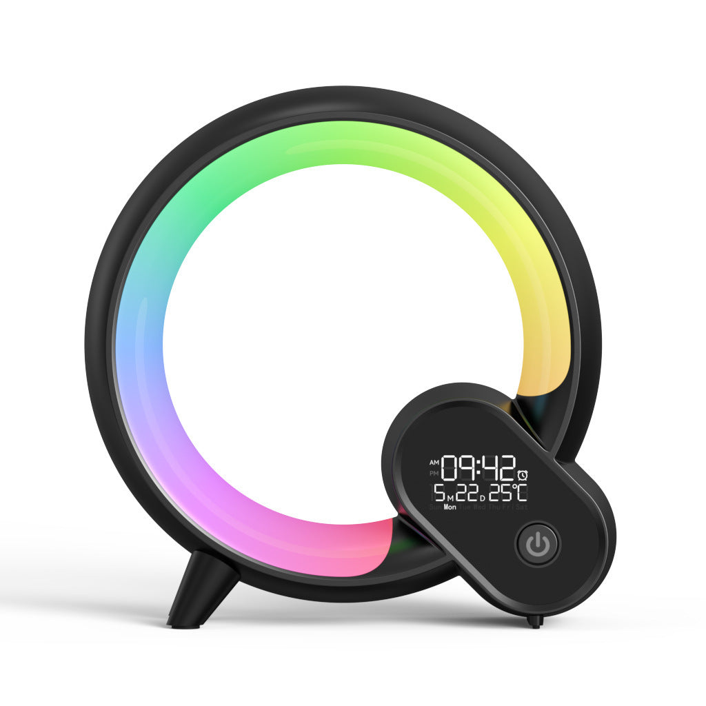 Creative Q Light Analog Sunrise Digital Display Alarm Clock Bluetooth Audio Intelligent Wake-up Q Colorful Atmosphere Light Image