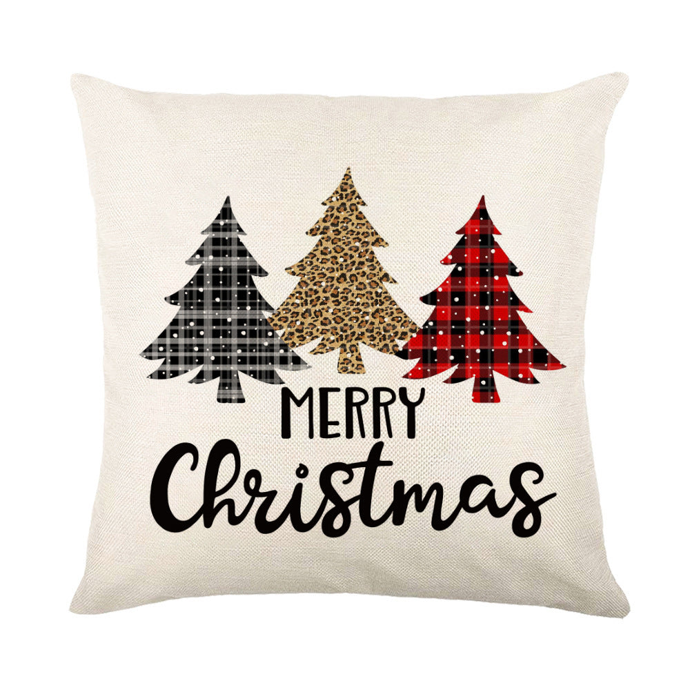 Christmas Decorations Pillow Covers Sofa Square Throw Pillow Cases Stamping Snowflake Waist Cushion Cover Home Bed Decor Image