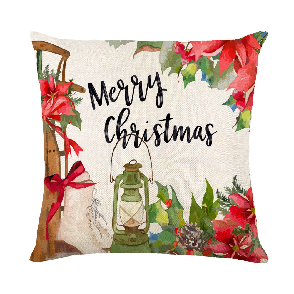 Christmas Decorations Pillow Covers Sofa Square Throw Pillow Cases Stamping Snowflake Waist Cushion Cover Home Bed Decor Image