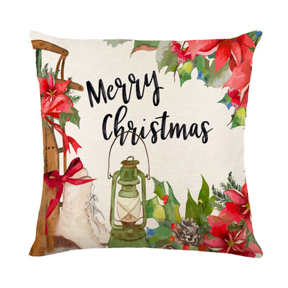 Christmas Decorations Pillow Covers Sofa Square Throw Pillow Cases Stamping Snowflake Waist Cushion Cover Home Bed Decor