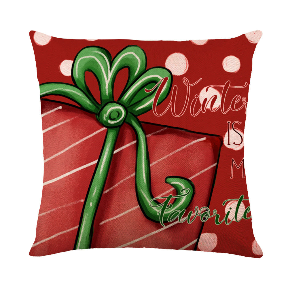 Christmas Decorations Pillow Covers Sofa Square Throw Pillow Cases Stamping Snowflake Waist Cushion Cover Home Bed Decor Image