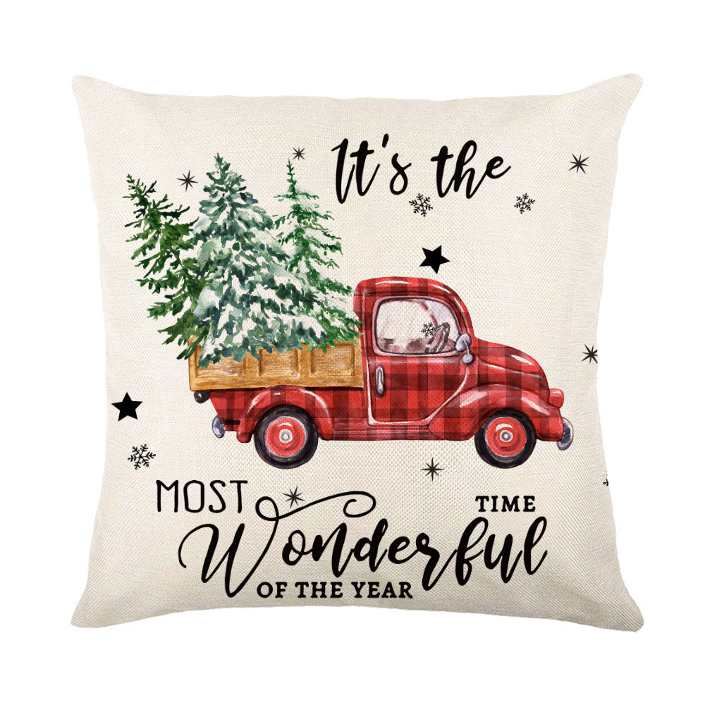 Christmas Decorations Pillow Covers Sofa Square Throw Pillow Cases Stamping Snowflake Waist Cushion Cover Home Bed Decor Image