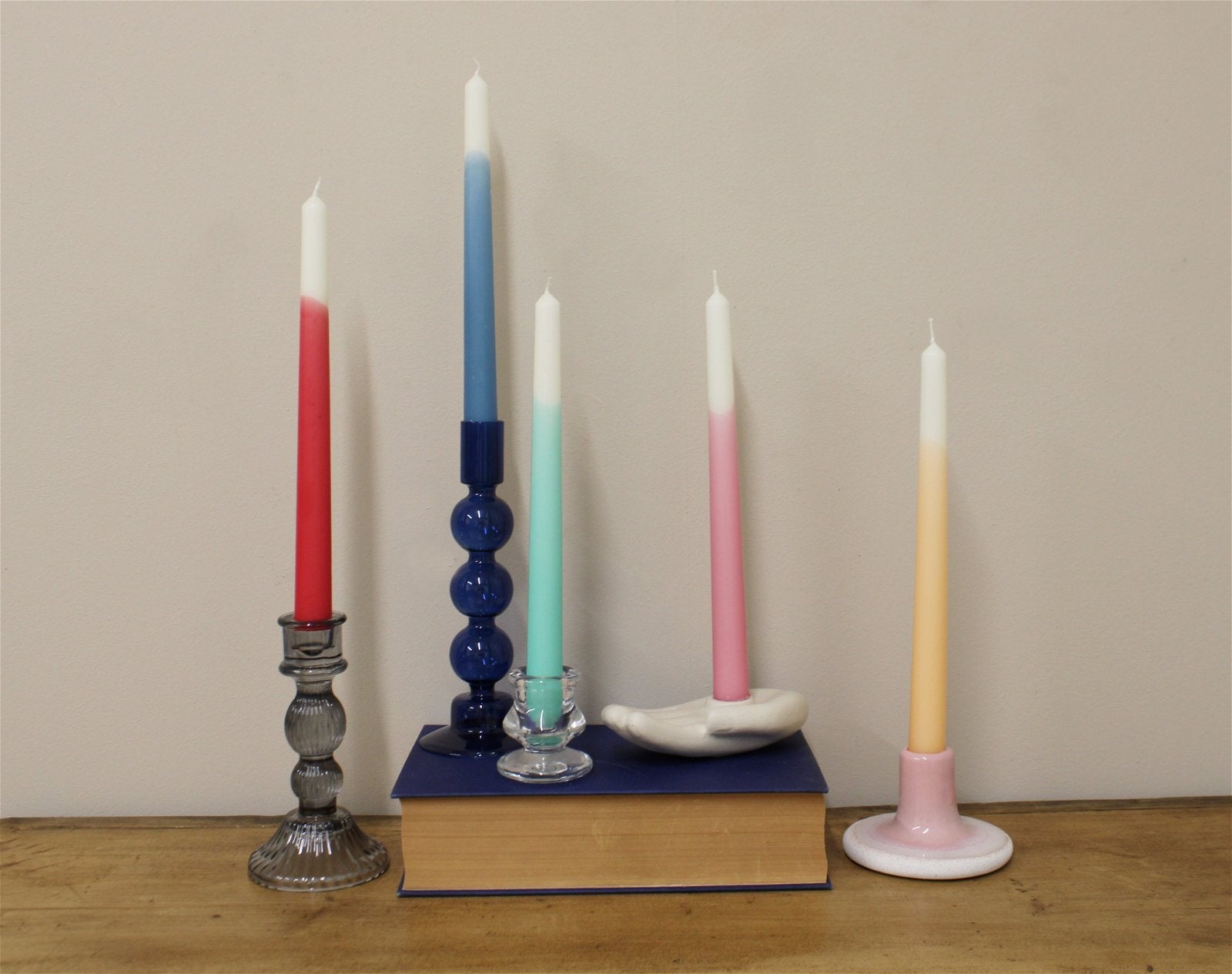 Multicoloured Dinner Candles Image