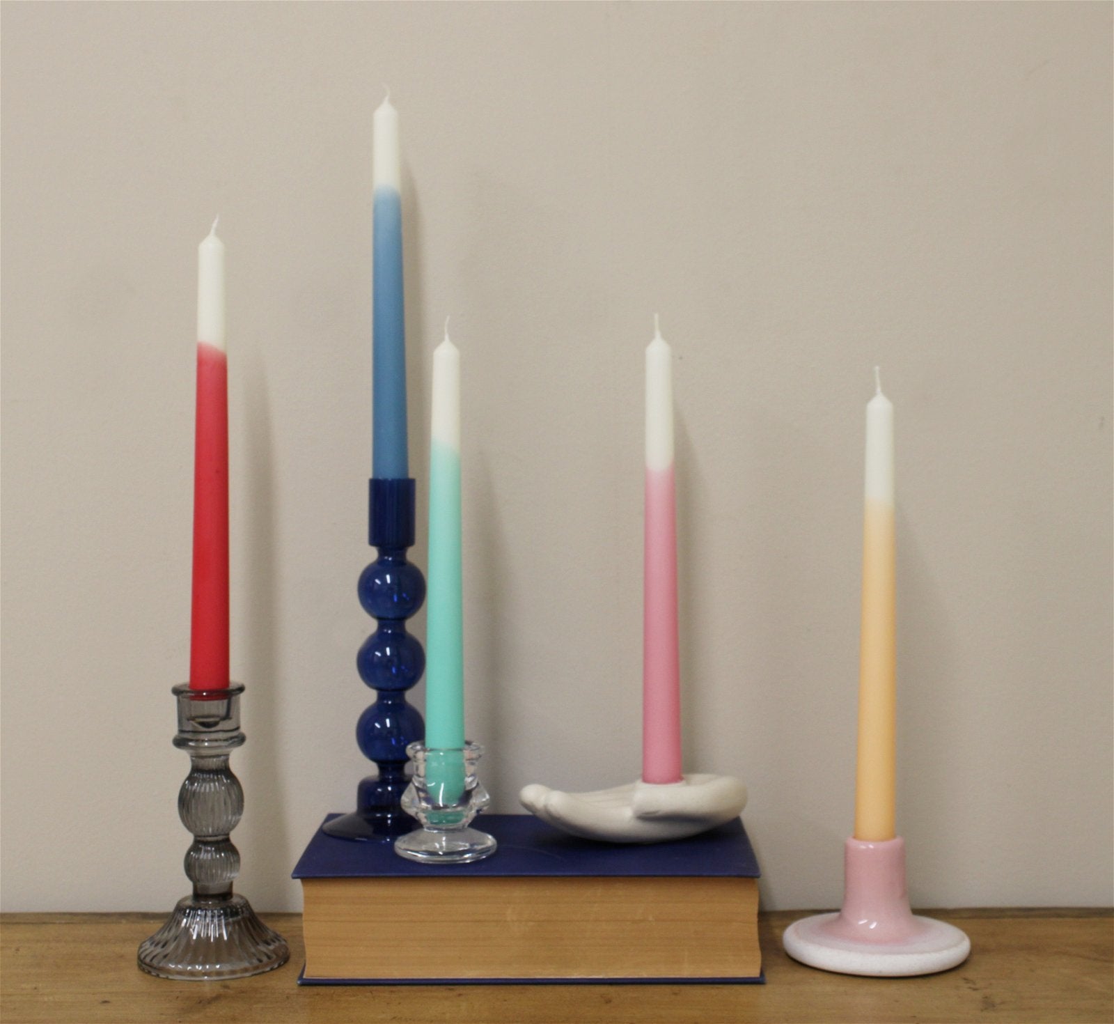 Multicoloured Dinner Candles Image