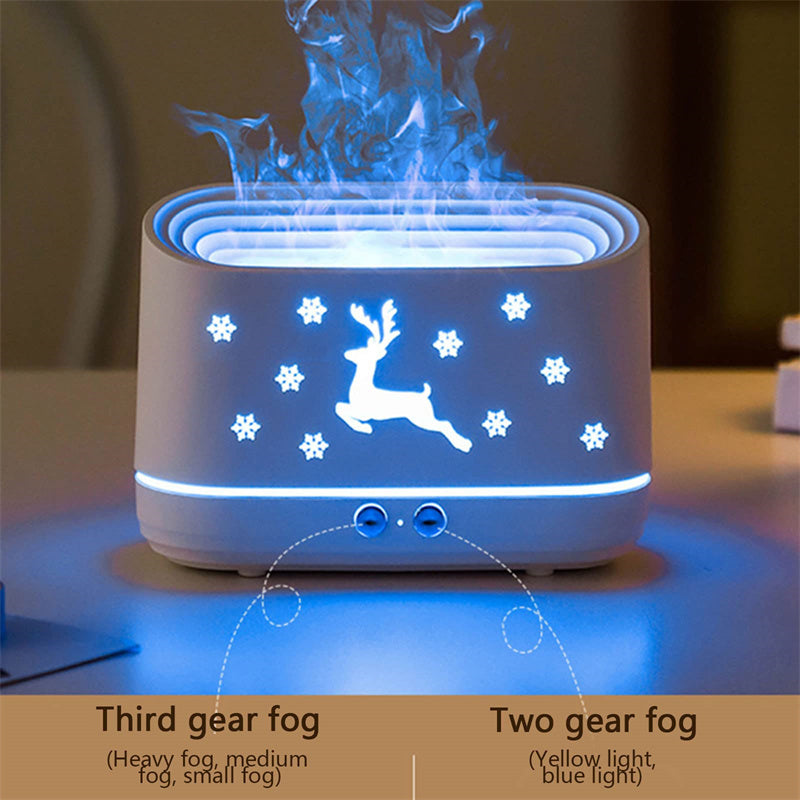 Elk Flame Humidifier Diffuser Mute Household Atmosphere Lamp Christmas Home Decorations Image