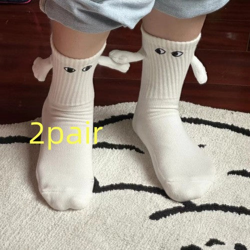 Magnetic Suction Hand In Hand Couple Socks Cartoon Lovely Breathable Comfortable Socks For Women Holding Hands Sock Image