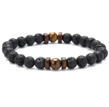 Personality Men's Black Volcanic Stone Bracelet Image