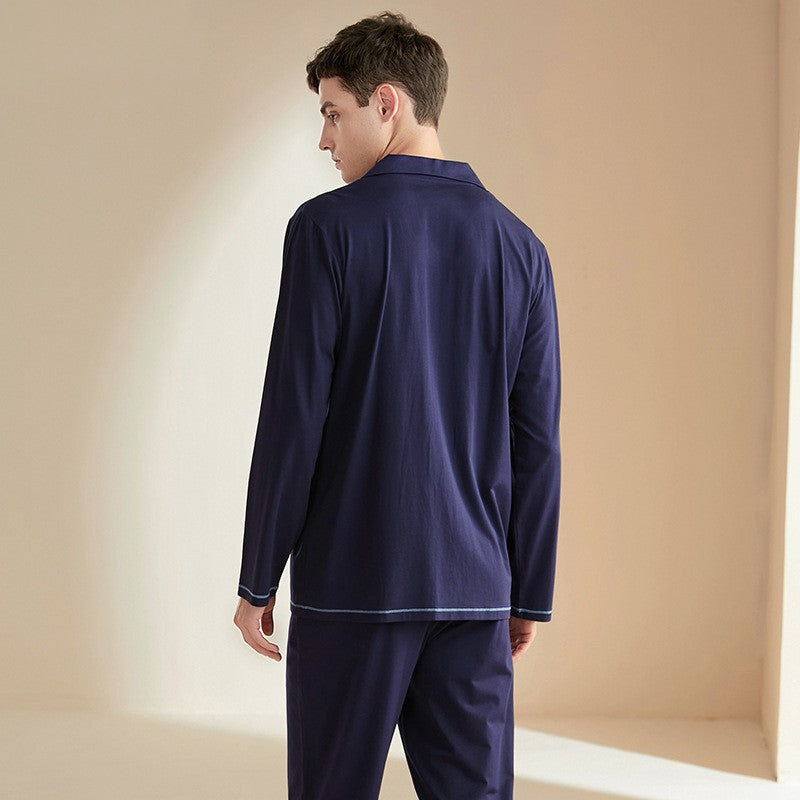 Men's Casual Long Sleeved Trousers Pajamas Image