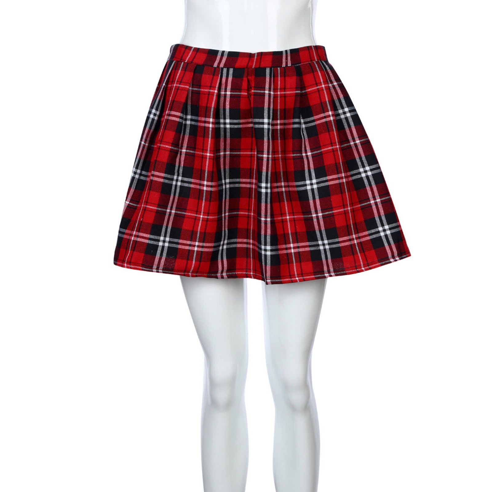 Fashion Women's Plaid Mid-waist Pleated Skirt Image