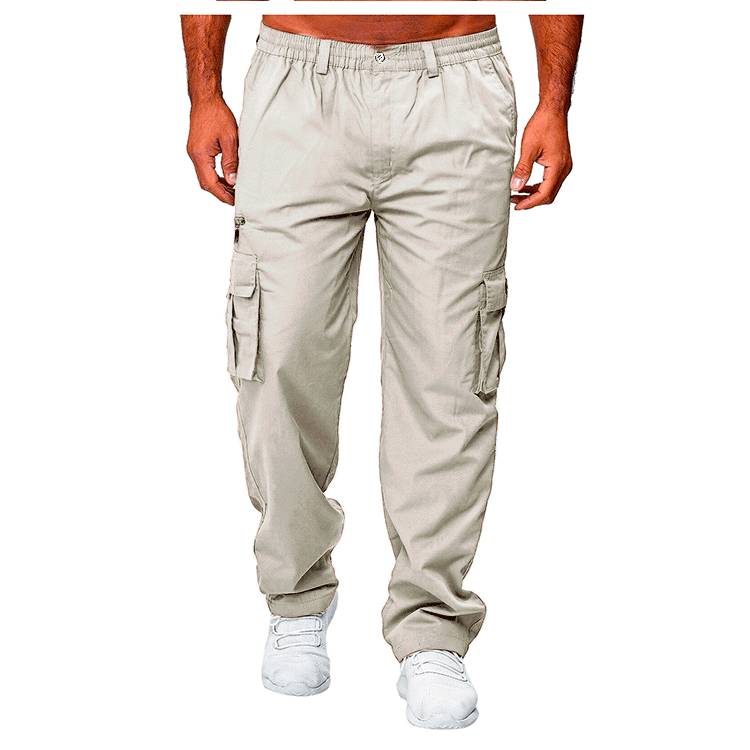 Men's Casual Multi-pocket Loose Straight Cargo Pants Image