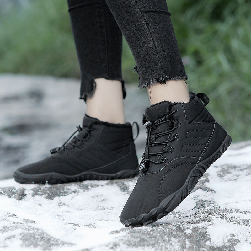 Outdoor Sports Cotton Shoes For Men And Women Winter Warm Slip-on Boots Wear-resistant Anti-ski Thickened Shoes Couple Image