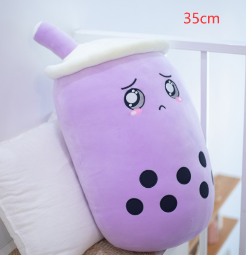 Cute Fruit Drink Plush Stuffed Soft Strawberry Milk Tea Plush Boba Tea Cup Toy Bubble Tea Pillow Cushion Kids Gift Image